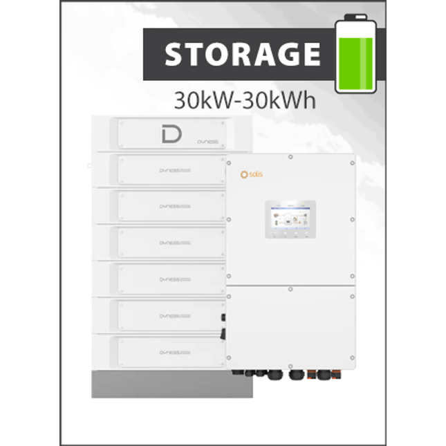 Solis S6 EH3P30K-H-EU and Dyness Stack 100 30kWh Storage Package