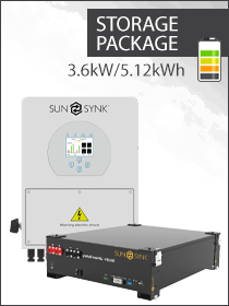 Sunsynk Sun 3.6kW Hybrid / Sunsynk 5.12kWh Package