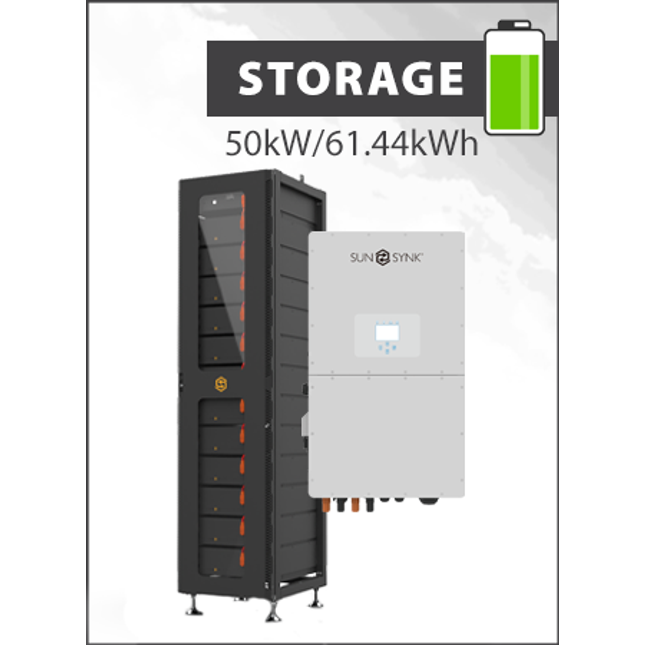 Sunsynk 50kW 3PH Hybrid Inverter with 61.44kWh Battery