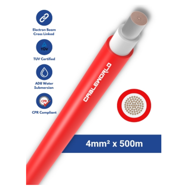 4mm2 single-core 500m - Red