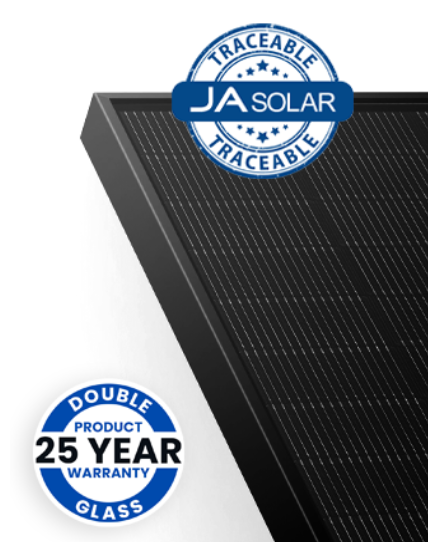 JA Solar 500W N-Type Bifacial Double Glass Panel All Black – Powerland ...