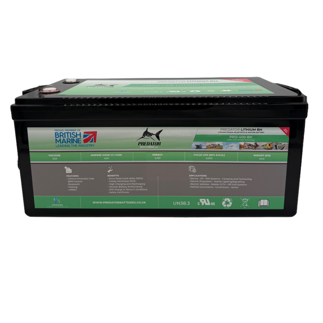 Predator PR12-400-BH 12v 400ah Bluetooth And Heating