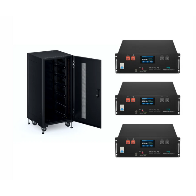 Fogstar Energy 15kWh 48V Rack Battery Bundle x6 Rack Cabinet with x3 Rack Batteries