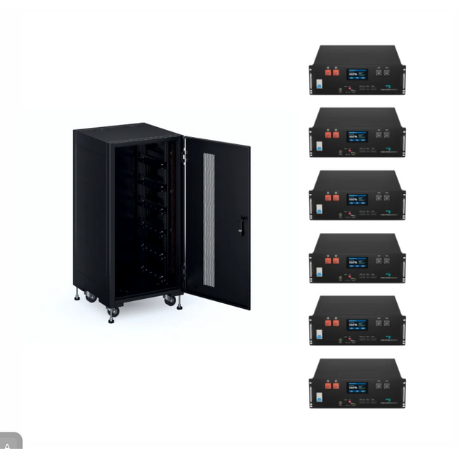 Fogstar Energy 30kWh 48V Rack Battery Bundle x6 Rack Cabinet with x6 Batteries