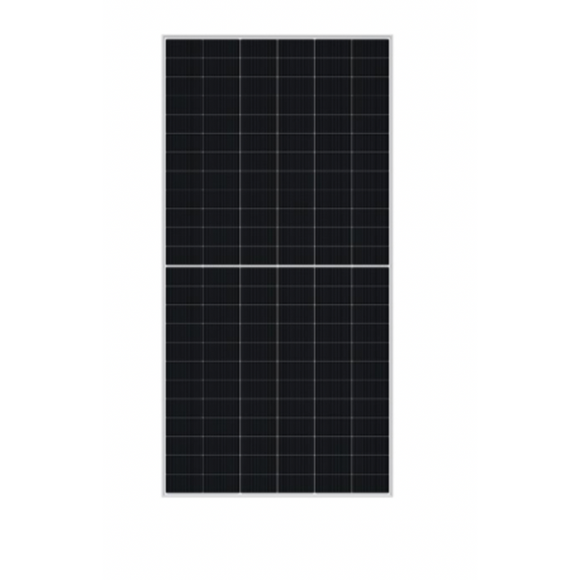 DMEGC Solar 590W Infinity 144 Cut Bi-Facial Dual Glass N-type Mono Solar Module - Silver Frame/White Backsheet