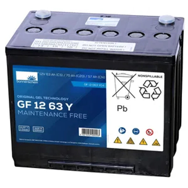 GF12063YO SONNENSCHEIN GEL BATTERY (GF1263Y / GF 12 63 YO) 12V 70AH - Powerland.co.uk