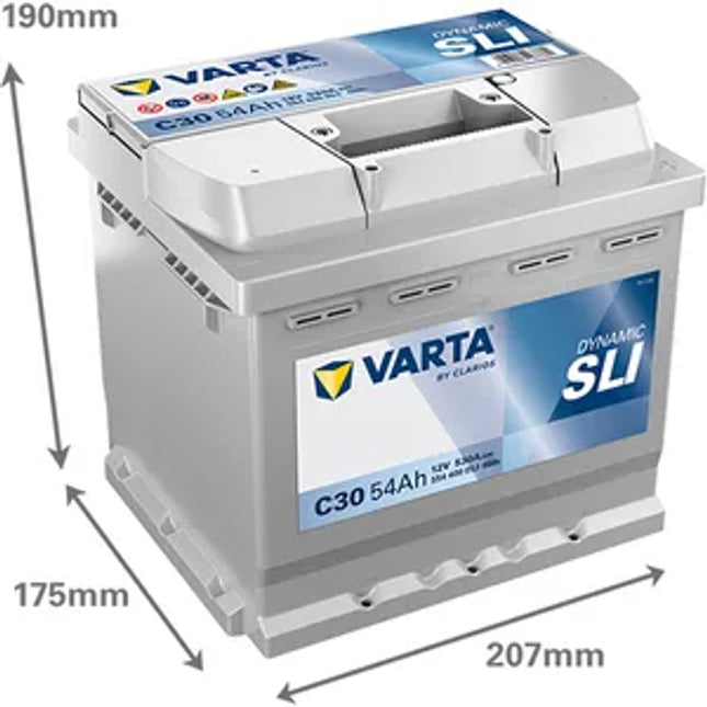 TYPE 012 VARTA C30 SILVER DYNAMIC CAR BATTERY 12V 54AH