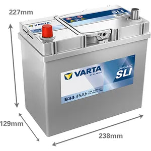 B34 Varta Dynamic SLI Car Battery 12V 45Ah (545158033) (049 057) - Powerland.co.uk