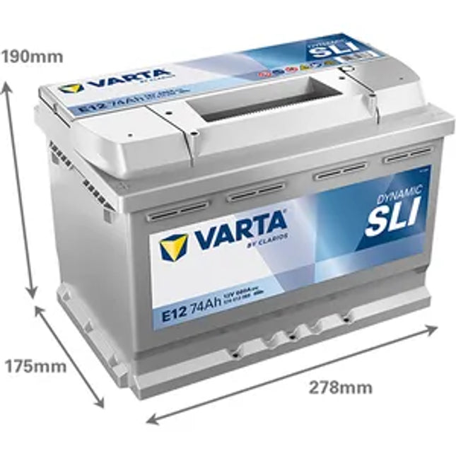 E12 VARTA BLUE DYNAMIC CAR BATTERY 12V 74AH (574013068) (096R 086)