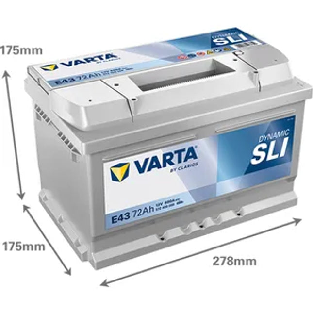 E43 VARTA BLUE DYNAMIC CAR BATTERY 12V 72AH (572409068) (100)