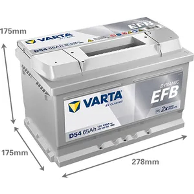 D54 VARTA START-STOP EFB CAR BATTERY 12V 65AH (565500065) TYPE 100