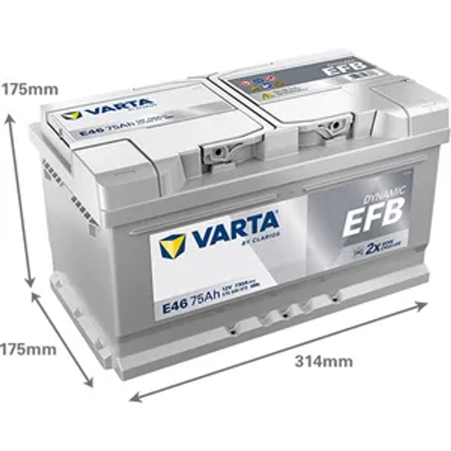 E46 VARTA START-STOP EFB CAR BATTERY 12V 75AH (575 500 073) TYPE 110EFB