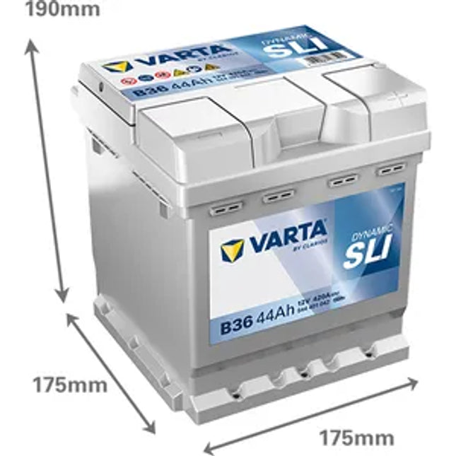 B36 Varta Dynamic SLI Car Battery 12V 44Ah (544401042) (002L 202) - Powerland.co.uk