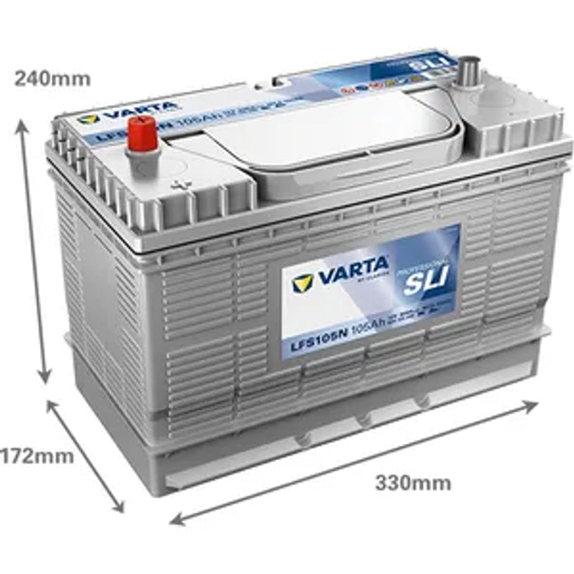 LFS105N Varta Professional Dual Purpose Leisure Battery 105Ah (820054080) - Powerland.co.uk