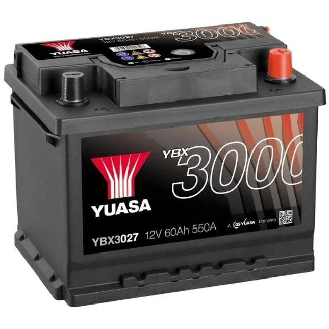 YBX3027 12V 60Ah 550A Yuasa SMF Car Battery Type 027-Powerland
