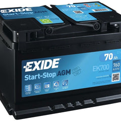 EXIDE 096AGM CAR BATTERY 70AH AGM700 EK700 CCA (EN) 760-Powerland