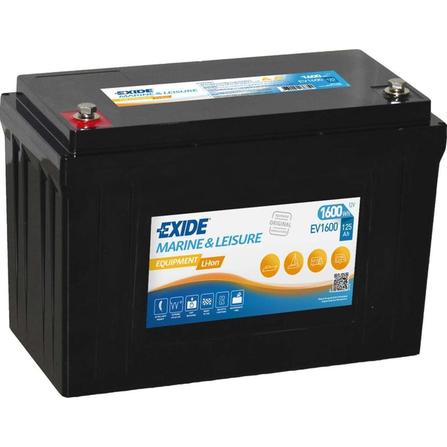 EXIDE EV1600 EQUIPMENT LI-ION MARINE AND LEISURE BATTERY 125AH-Powerland