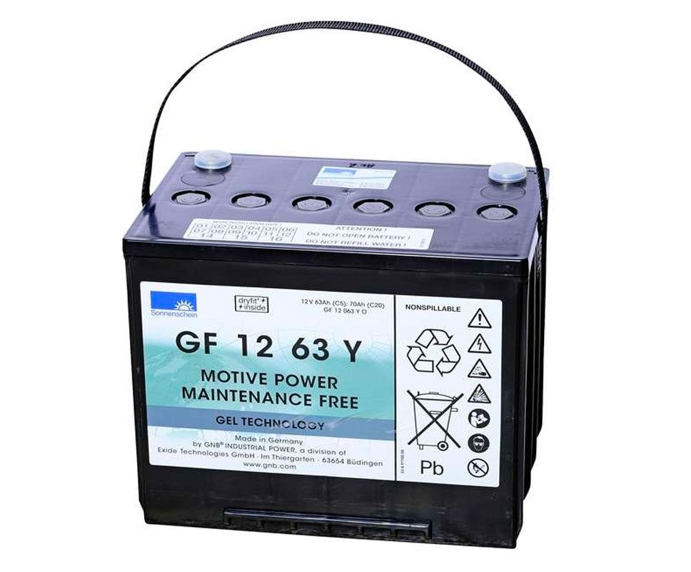 GF12063YO SONNENSCHEIN GEL BATTERY (GF1263Y / GF 12 63 YO) 12V 70AH-Powerland