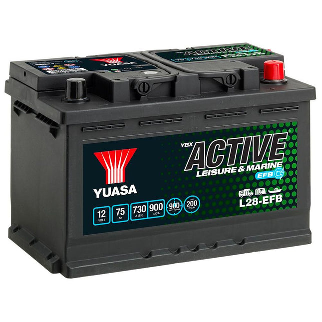 L28-EFB YUASA LEISURE BATTERY 12V 75AH-Powerland