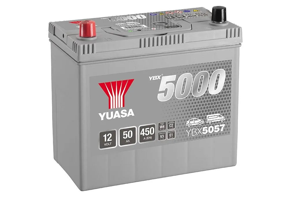 Ybx5057 Yuasa Silver High Performance Car Battery 12V 50Ah Hsb057 Battery