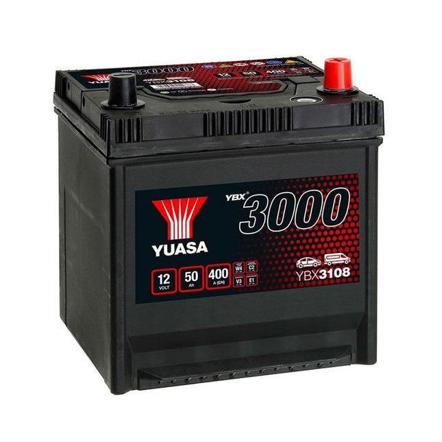 YBX3108 YUASA SMF CAR BATTERY 12V 50AH 004L-Powerland