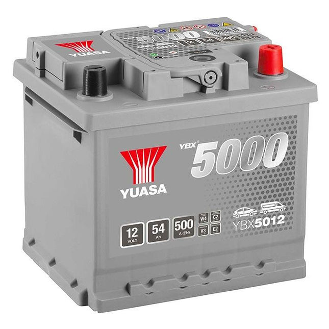 YBX5012 YUASA SILVER HIGH PERFORMANCE CAR BATTERY 12V 54AH HSB012-Powerland