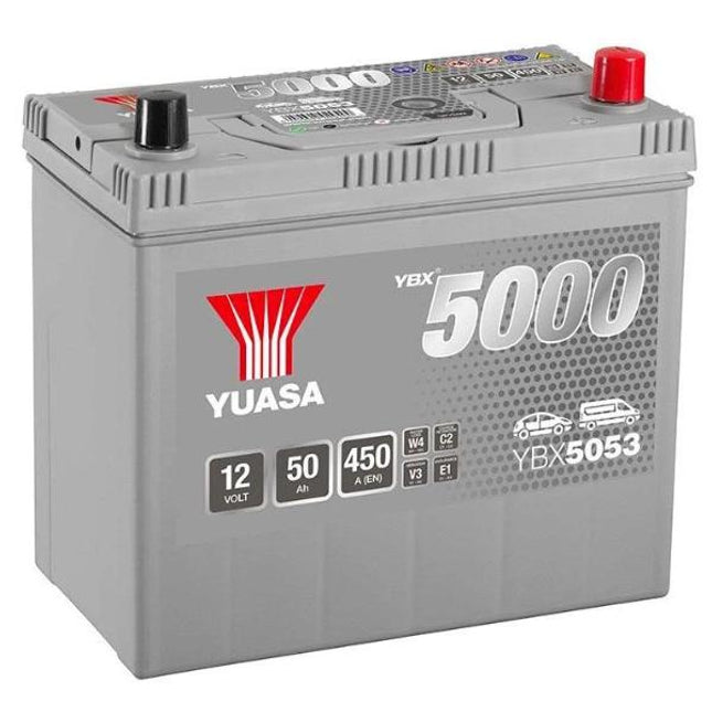 YBX5053 YUASA SILVER HIGH PERFORMANCE CAR BATTERY 12V 50AH CCA (EN) 450A-Powerland