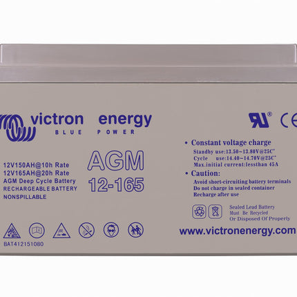 Victron Energy 12V/165Ah AGM Deep Cycle Battery (BAT412151085) (M8)-Powerland