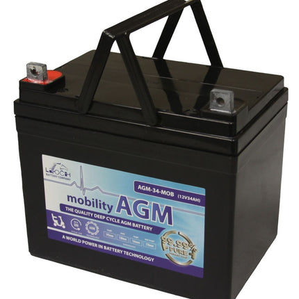 AGM-34-MOB 12V 34Ah Batteries For Mobility Scooters-Powerland