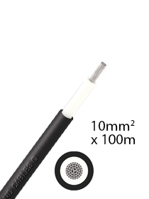 Elettro Brescia 10mm2 single-core DC cable 100m - Black