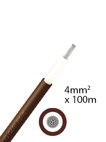 Elettro Brescia 4mm2 single-core DC cable 100m - Brown