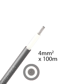 Elettro Brescia 4mm2 single-core DC cable 100m - Grey
