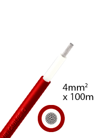 Elettro Brescia 4mm2 single-core 100m - Red
