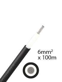 Elettro Brescia 6mm2 single-core DC cable 100m - Black