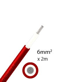 Elettro Brescia 6mm2 single-core 2m - Red