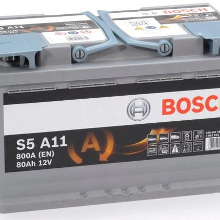 S5 A11 BOSCH AGM CAR BATTERY 12V 80AH (CCA 800amps) Type 115 AGM S5A11-Powerland