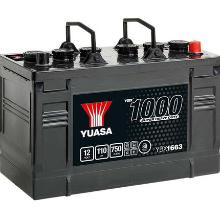 Yuasa YBX1663 12V 110Ah 750A Super Heavy Duty Commercial Vehicle Battery-Powerland