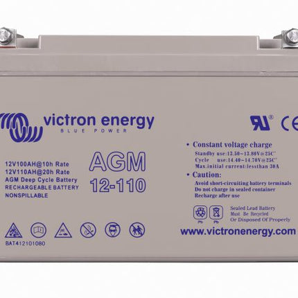 Victron Energy 12V/110Ah AGM Deep Cycle Battery (BAT412101085) (M8)-Powerland