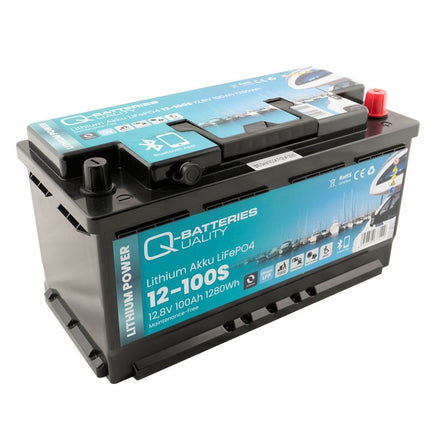 Q-batteries Lithium Akku 12-100S 12.8V 100ah 1280wh LiFePO4 Battery with Bluetooth-Powerland
