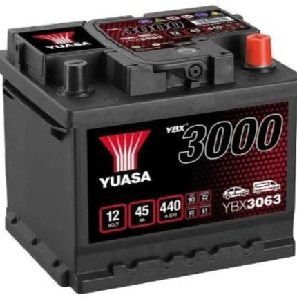 YBX3063 12V 45Ah 425 CCA Yuasa SMF Car Battery-Powerland